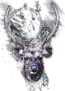 Deer and dreamcatcher