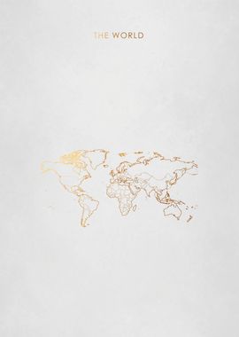 The World Map in Gold