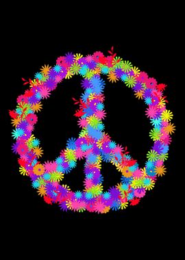 Peace Sign with Flowers