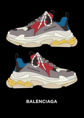 Balenciaga Triple S Poster picture metal print paint by positive vibes Displate