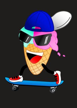 Funny Skater Ice Cream