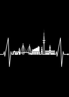 Hamburg Skyline Heartbeat