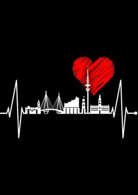 Hamburg Skyline Heartbeat