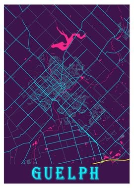 Guelph Neon City Map