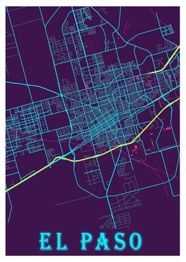 EL Paso Neon City Map