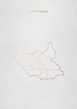 Gold South Sudan Map