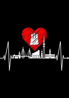 Hamburg Skyline Heartbeat