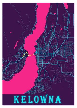 Kelowna Neon City Map