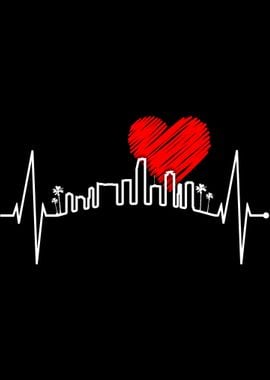 Miami Skyline Heartbeat