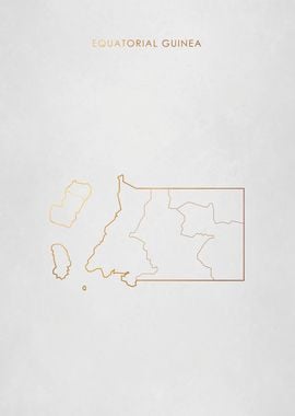 Gold Equatorial Guinea Map