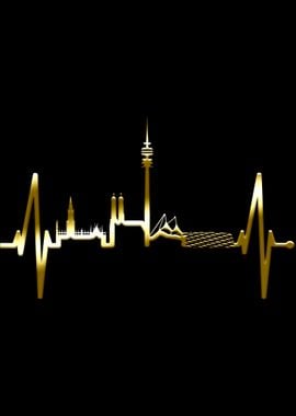 Munich Skyline Heartbeat