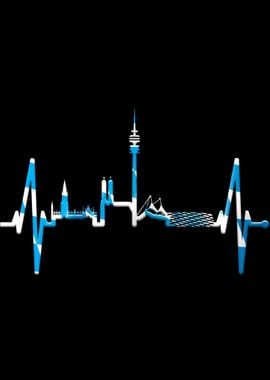 Munich Skyline Heartbeat