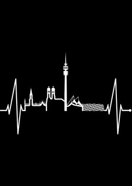 Munich Skyline Heartbeat