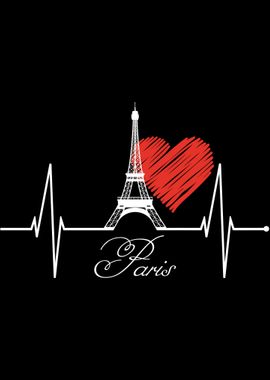 Paris Skyline Heartbeat