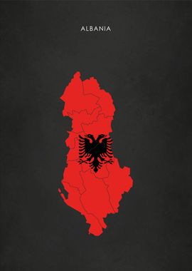 Albania Flag Map