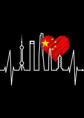 Shanghai Skyline Heartbeat