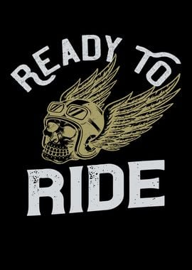 Ready To Ride Biker Skull