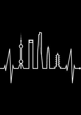 Shanghai Skyline Heartbeat