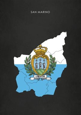 San Marino Flag Map