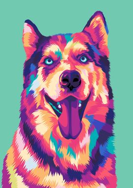 Dog Husky PopArt