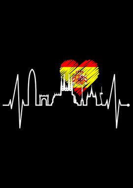 Barcelona Skyline Heart