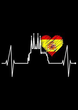 Barcelona Skyline Heart