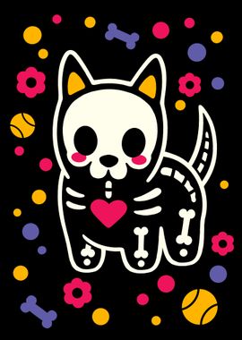 Skeleton dog - Skeleton - Posters and Art Prints