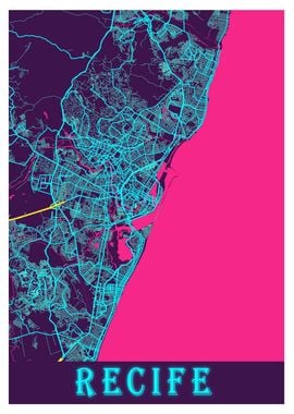 Recife Neon City Map