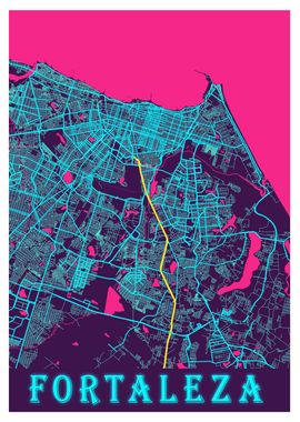 Fortaleza Neon City Map