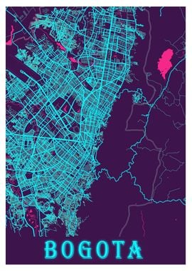 Bogota Neon City Map