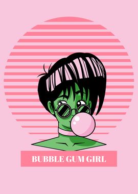 Bubble Gum Anime Girl 80s