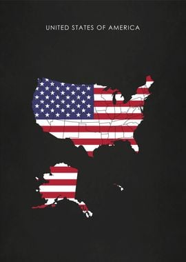 United States Flag Map