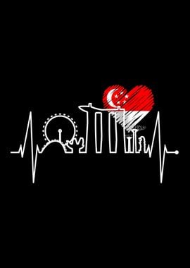 Singapore Skyline Heart