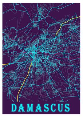 Damascus Neon City Map