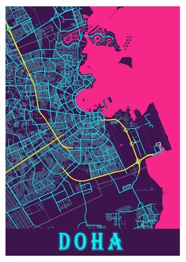 Doha Neon City Map