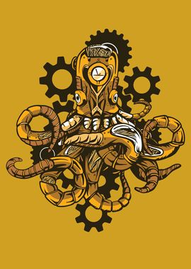 Steampunk octopus Design