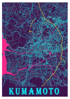 Kumamoto Neon City Map