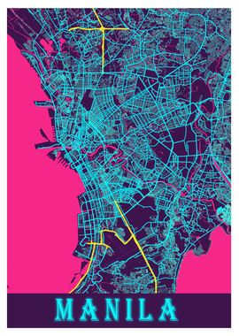 Manila Neon City Map