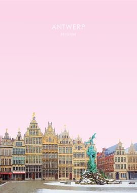 Antwerp Belgium Travel Art