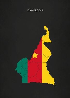 Cameroon Flag Map Africa