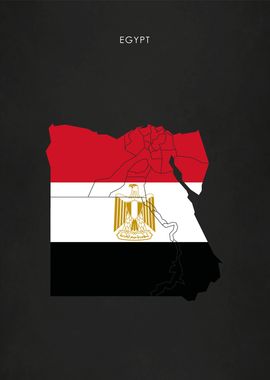 Egypt Flag Map Africa