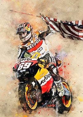 Nicky Hayden Watercolor 1