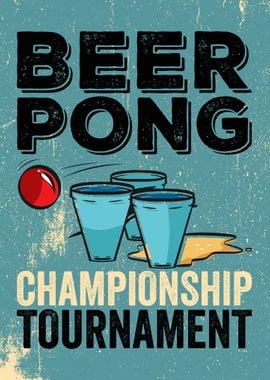 Beer Pong Vintage Poster