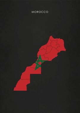 Morocco Flag Map Africa