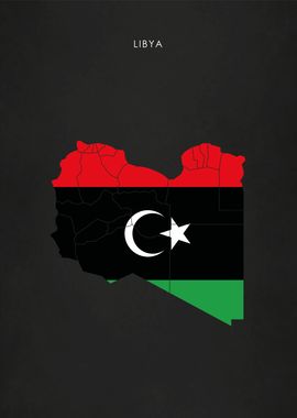 Libya Flag Map