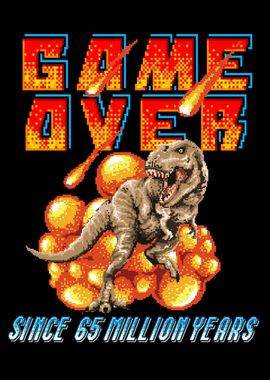 Game Over TRex Pixel Art