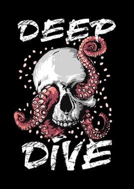 Scuba Diver Skull Octopus