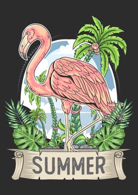 Flamingo Bird Summer Palm