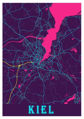 Kiel Neon City Map