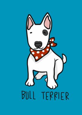 Bull Terrier dog red scarf